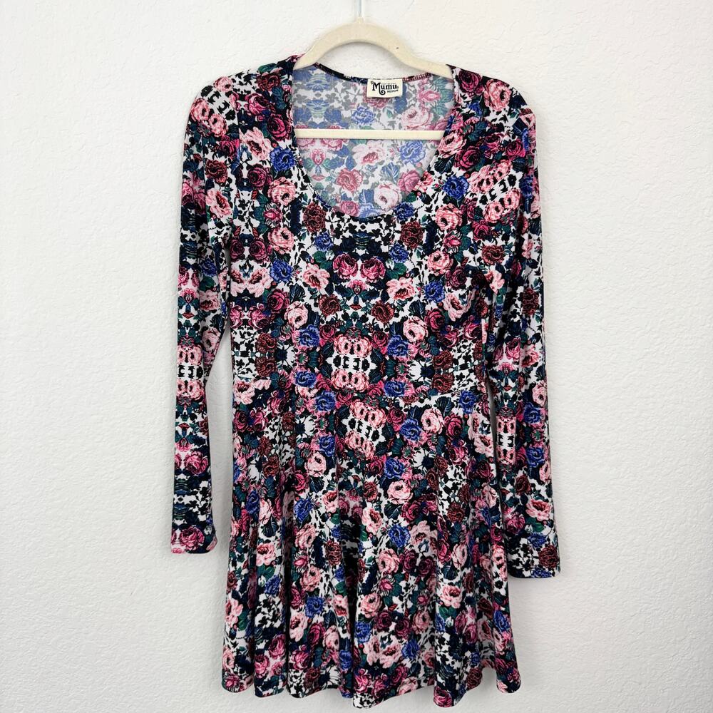 Show Me Your Mumu Womens Stevie Babydoll Mini Dress Size M Floral Stretch Pink